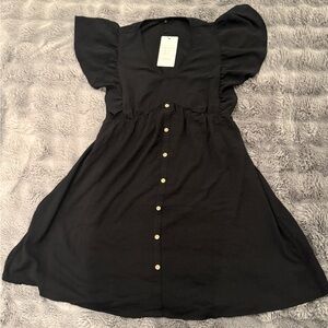 Black Button-Down Dress